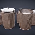 Iron bucket bucket trash can 3d model