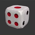 White Dice With Red And Black Dots For Tabletop Board Game Entertainment