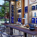 Tobacco Liquor Store Interior Design With Display Shelves And Product Displays