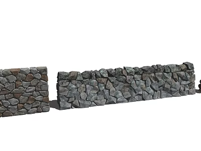 Layered Natural Stone Building Exterior Wall With Textured Rock Design And Rustic Charm 3d model