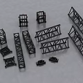 Industrial Commercial Equipment Black Metal Truss Frame Structures For Business Use