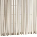 Elegant Beige Linen Curtain With Soft Pleated Design For Home Interior