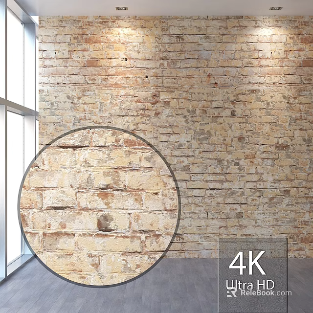 High Resolution 4K Brick Wall Texture With Detailed Decorative Interior Background 3d model