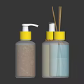 Plastic Bottles With Yellow Caps For Liquid Soap Lotion And Reed Diffuser