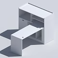 Modern White Office Furniture Desk With Storage Shelves Drawer And Simple Design