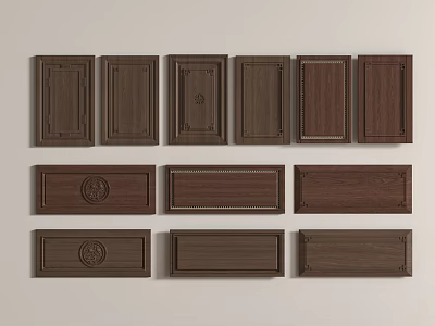 Wooden Cabinet Panels With Various Decorative Carvings And Inlay Designs 3d model