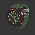 G Shock Sport Watch With Green Silicone Strap Black Dial Shock Resistant Fashion Accessory