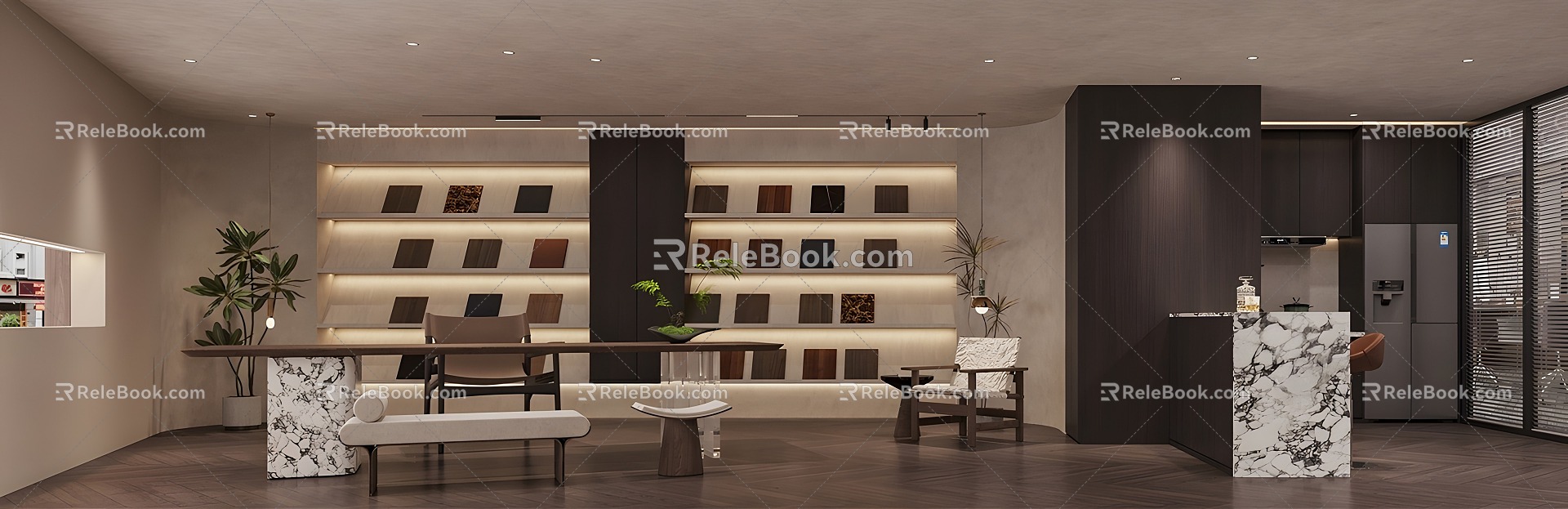 Modern Home Store Material Exhibition Hall Decoration Design Company Design Studio Whole House Custom Material Room Building Materials Hall 3d model