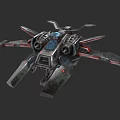 Futuristic Sci Fi Ship With Mechanical Structure Twin Engines And Propellers