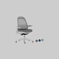 Modern Office Chair With Mesh Back Gray Seat And White Rolling Frame