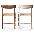 Modern Dining Chair With Sturdy Wooden Frame And Comfortable Woven Seat Design