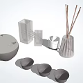 Elegant Modern Ceramic Teaset With Teapot Three Teacups And Glass Container