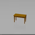 Classic Solid Wood Table With Two Drawers And Brass Handles For Home