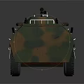 Military Armored Vehicle With Camouflage Paint Turret Machine Gun And Six Wheel Design