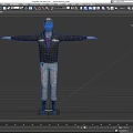 Game Movie Character In Cap Brown Jacket Red Shirt Light Pants Black Boots Arms Outstretched