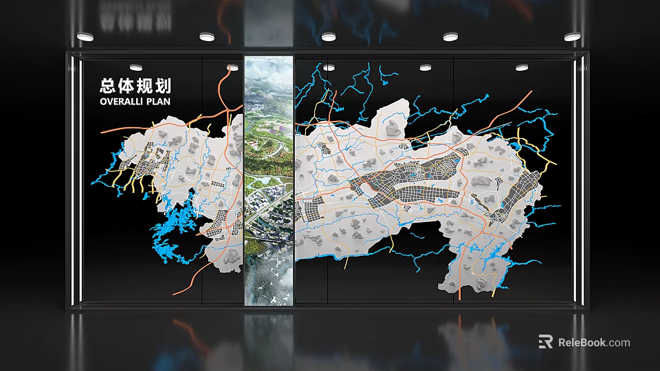 Business Equipment for Overall Plan Display with Large Interactive Maps and Visual Layouts 3d model 