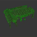 Traditional Thatched Roof Building With Wooden Pillars And Simple Open Structure