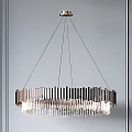 Modern Suspended Chandeliers With Circular Loop Design And Metallic Finish For Interior