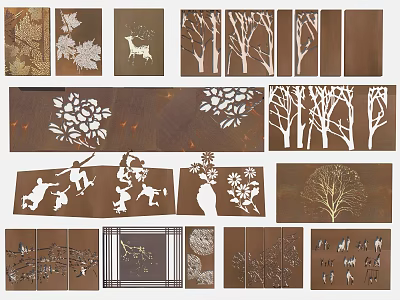 Modern punching plate rust plate 3d model Modern punching plate rust plate 3d model