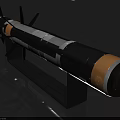 Military Missile Display Model With Spiral Blades White Gold Accents And Black Stand
