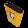 Yellow SYMBOL Power Bank With V Shape Design Indicator Light And Button 3d model