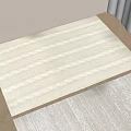 Modern Square Carpet Cream Wind Carpet 3d model