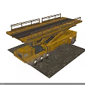 Yellow Industrial Construction Vehicle With Extendable Platform Railing And Multiple Wheels