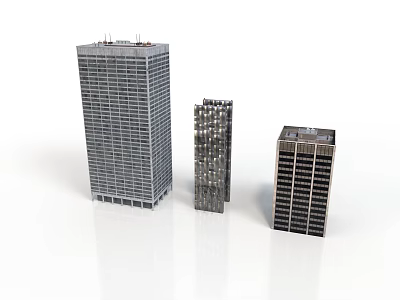 Modern High Rise Building Models With Different Architectural Designs And Facades 3d model