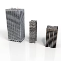 Modern High Rise Building Models With Different Architectural Designs And Facades