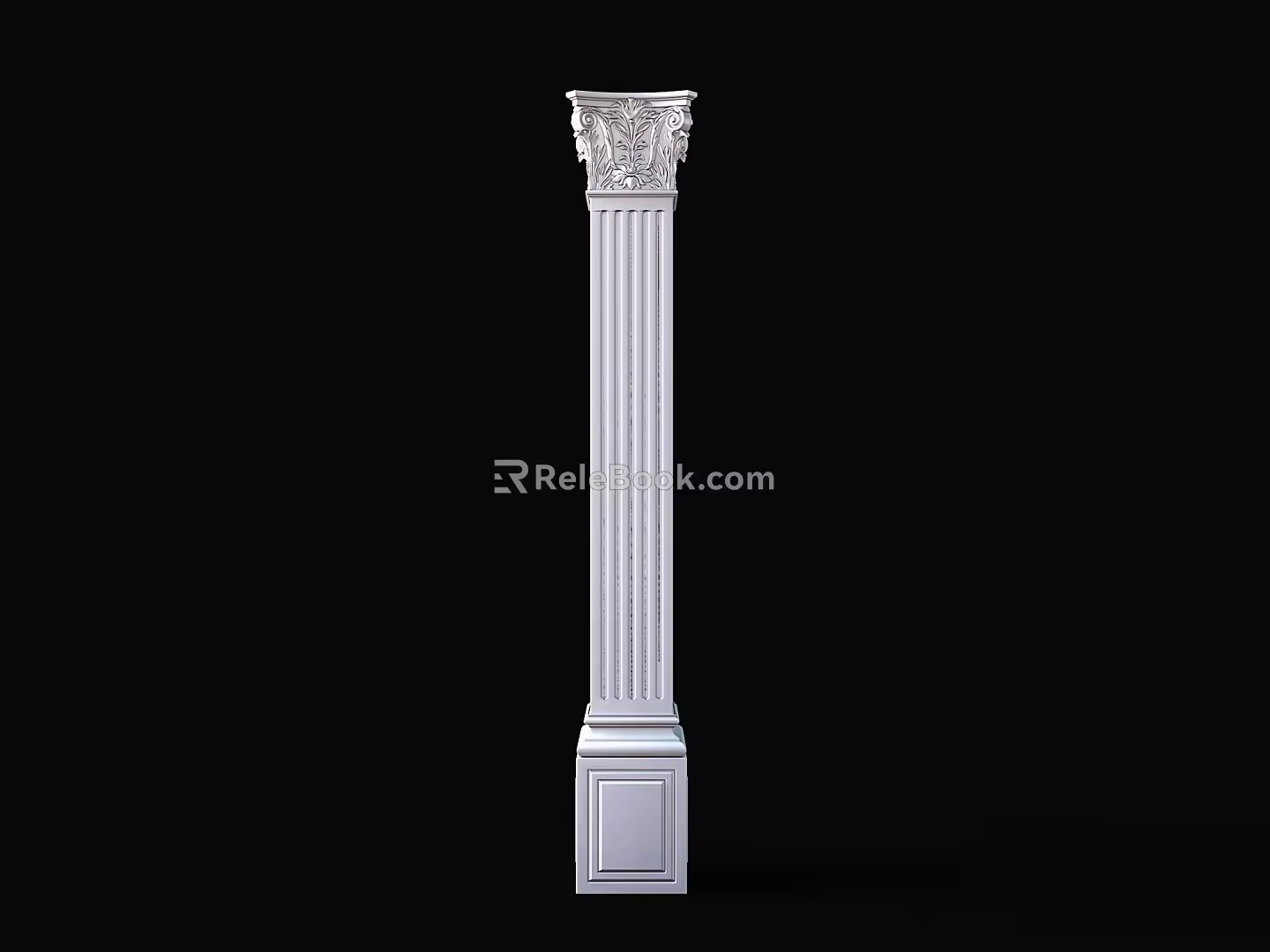European-style carved Roman column 3d model