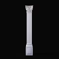 European-style carved Roman column 3d model