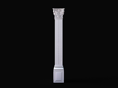 European-style carved Roman column 3d model