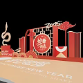 2025 Snake Year New Year Photo Spot With Red Gold Decorations Fu Character And Lanterns