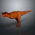 Realistic Brown Spotted Dinosaur Standing in 3D Render with Gray Studio Background 3d model