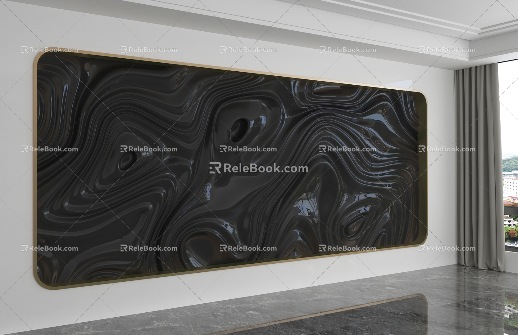 Modern background wall 3d model