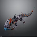 Futuristic Mechanical Dragon With Armored Body Colorful Spikes And Cybernetic Details