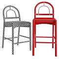 Elegant Natural Wood Bar Stools With Soft Grey Upholstered Seat For Home Kitchen Counter Use