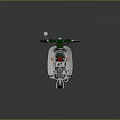 Vintage Green And White Motorcycle With Two Seats And Shiny Metal Parts