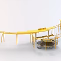 Yellow Outdoor Curved Fitness Equipment Path For Sports Training And Exercise