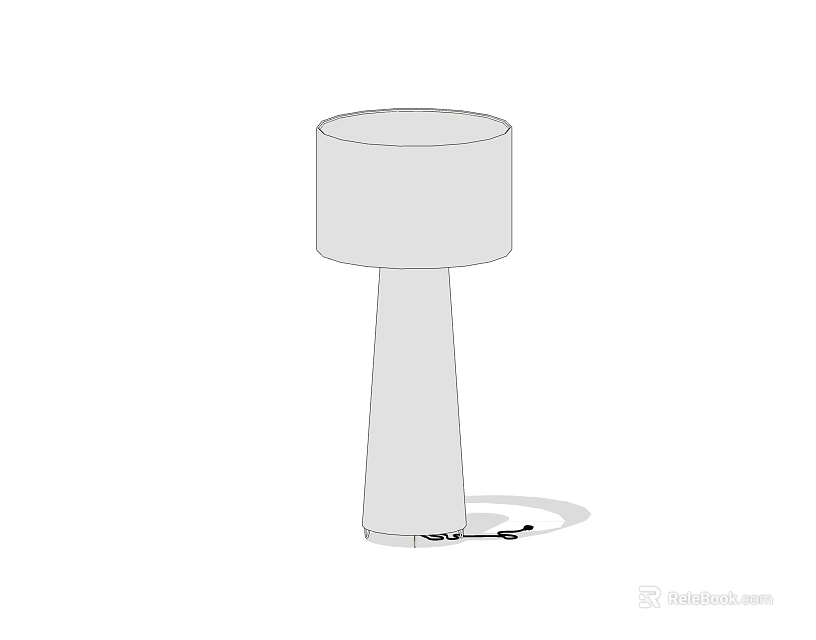 Modern Minimalist Table Lamp With Cylindrical Lampshade And Slender Base 3d model