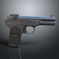 Detailed Showcase Of Vintage Black Metal Pistol With Textured Grip And Classic Design