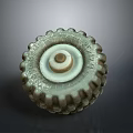 Elegant Decorative Object With Intricate Textured Surface And Circular Patterns 3d model