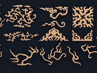 New Chinese style fire pattern 3d model