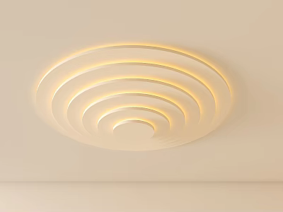 Modern Round Ceiling Light With Multiple Circular Rings And Soft Illumination 3d model