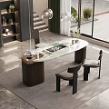 Modern Minimalist Tea Table and Chairs with Glass Top and Wooden Legs in Interior Design