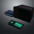 Modern Electronic Devices Including Black Speaker Small Blue Light Unit And Green Light Control Panel