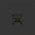 Olive Green Military Truck With Six Wheeled Cargo Bed And Antenna Structure