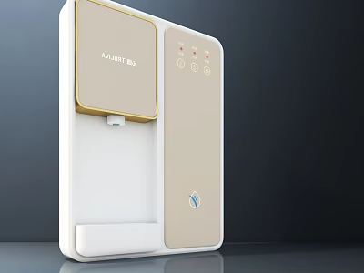 HUANR Modern Water Dispenser With White And Gold Design For Daily Use 3d model