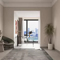 Modern Indoor Fitness Area With Yoga Mat Exercise Balls And Large Mirror