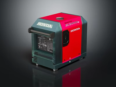 Honda EU30is Portable Generator With Red Green Exterior Design 3d model